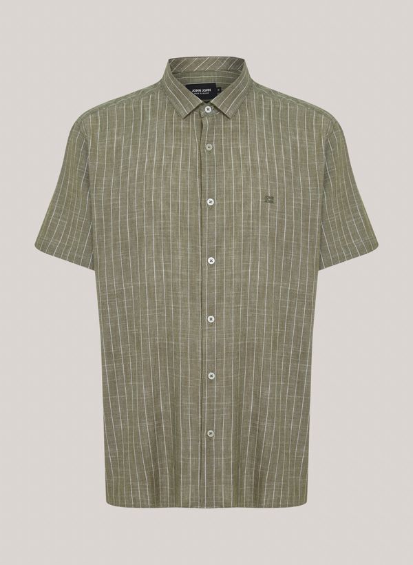 Camisa Relaxed Fit Stripes Green John John Masculina G
